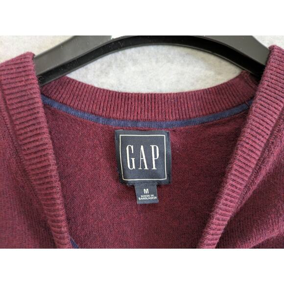 GAP Crewneck Sweater Men's Medium Blue Color Block Long Sleeves Knitted Pullover - Picture 4 of 8
